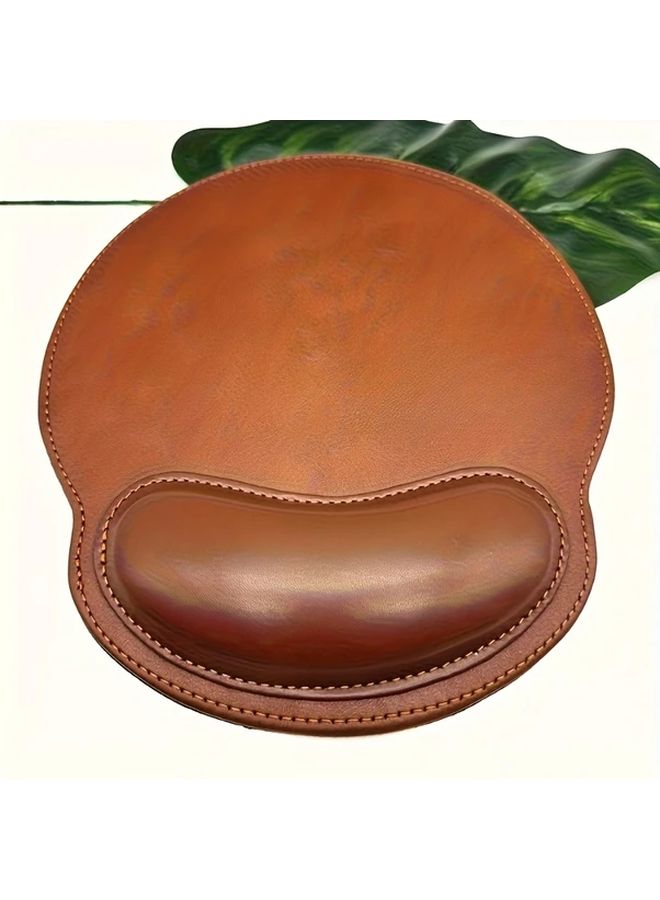 Black Leather Mouse Pad Non Slip Desk Mat For Office Gaming And Home - Image 1