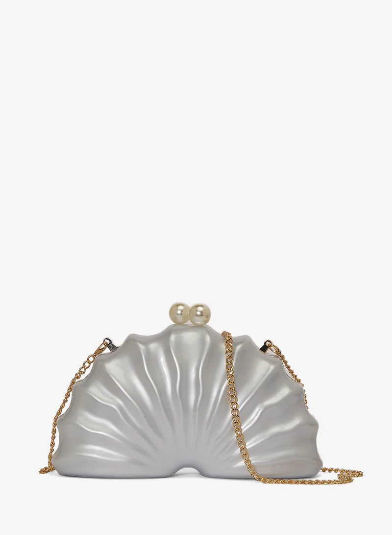 Resin Seashell Detailed Statement Clutch