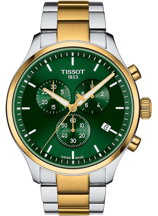 TISSOT Men's Green Dial Chrono XL Stainless Steel Casual Watch T1166172209100 - Image 1