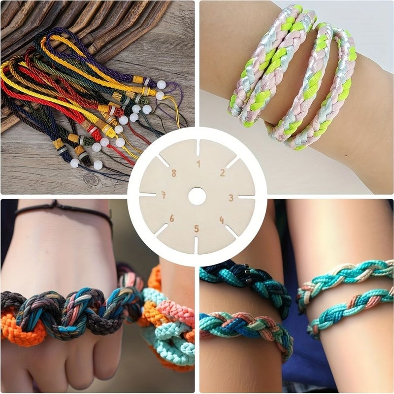 Floral Shaped Wooden Bracelet Weaving Board Set 2Pcs - Image 4