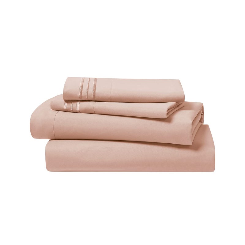 Clara Clark Bed Sheets, Premier 1800 Series 4 Piece Bed Sheet Set, Deep Pocket, Wrinkle, Fade, Stain Resistant, Luxury Soft Bedding Sheets & Pillowcases, Queen, Peach - Image 5