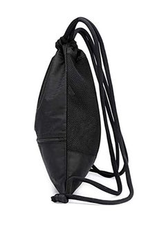 Arabest Drawstring Backpack,Sports Canvas Bag,Waterproof Oxford Fabric Drawstring Bag,Swimming Bag,Basketball Bag,Soccer Bag,Zipper 43*49cm(Black)  - Image 4
