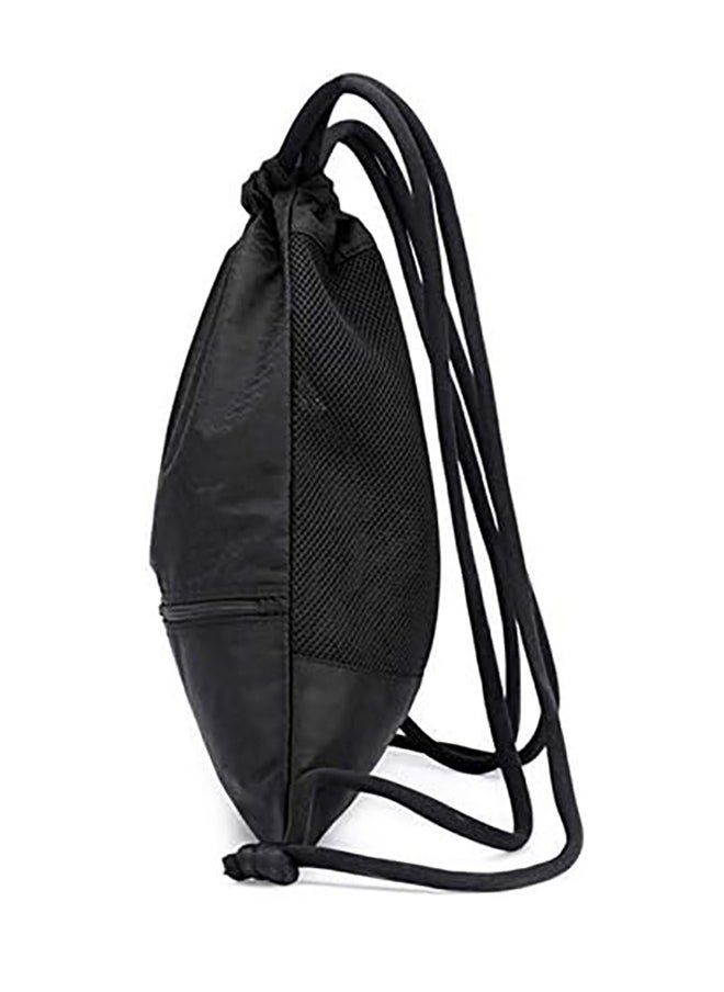 Arabest Drawstring Backpack,Sports Canvas Bag,Waterproof Oxford Fabric Drawstring Bag,Swimming Bag,Basketball Bag,Soccer Bag,Zipper 43*49cm(Black)  - Image 4