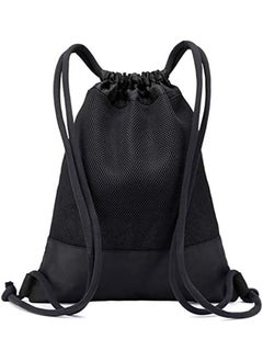 Arabest Drawstring Backpack,Sports Canvas Bag,Waterproof Oxford Fabric Drawstring Bag,Swimming Bag,Basketball Bag,Soccer Bag,Zipper 43*49cm(Black)  - Image 3