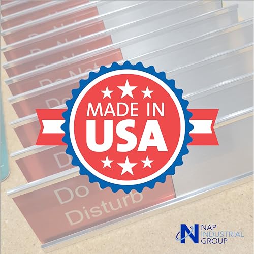 NapTags Modern, Satin, Aluminum, Conference Room Slider Nameplate Holder, 8" x 2" - Image 4