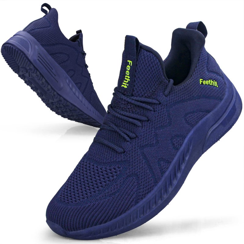 Feethit Mens Slip Resistant Shoes Lightweight Breathable Athletic Gym Tennis Walking Running Sneakers for Men Dark Blue 11 - Image 1
