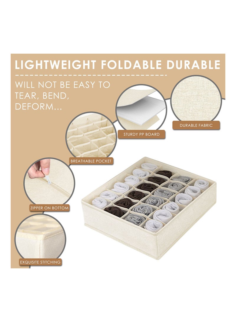 كابتن تيك 3 حزم من صناديق التخزين ، 64 قطعة من النسيج للطي خزانة خزانة ملابس صندوق التخزين وصناديق التخزين لتخزين الجوارب والملابس الداخلية وربطة عنق - Image 4