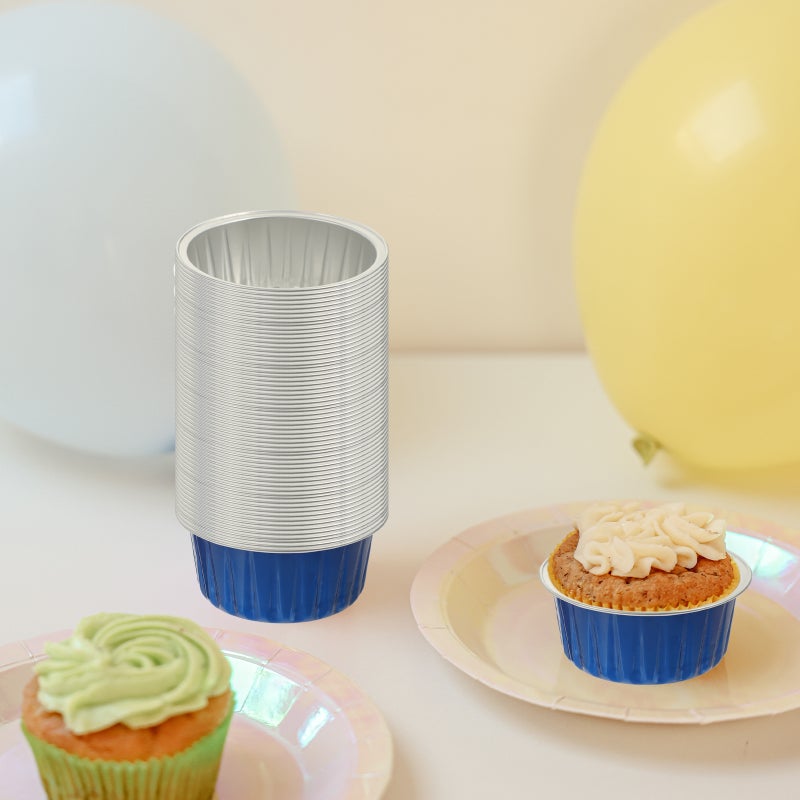 50Pcs Cupcake Baking Cups Disposable Cupcake Cup Aluminum Foil Cups Muffin Baking Cups - Image 5