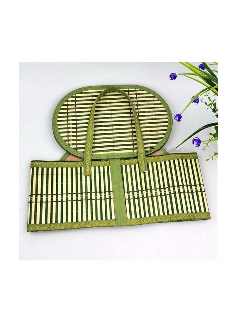 Generic - Handmade Bamboo Picnic Basket  Woven Storage Basket with Lid and Zipper - Image 1