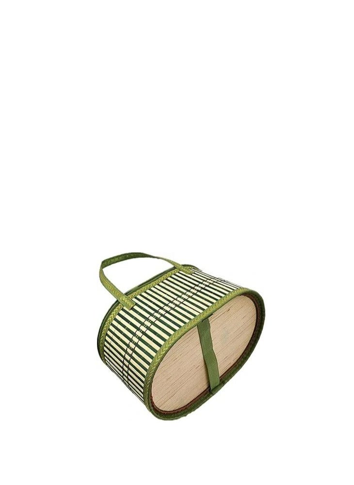Generic - Handmade Bamboo Picnic Basket  Woven Storage Basket with Lid and Zipper - Image 1