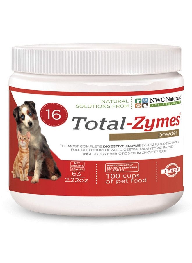 NWC Naturals Total-Zymes Digestive Enzyme Powder for Dogs and Cats, With Pre-Biotics, Puppy and Kitten Enzymes, Immune, Digestive, Joint, and Healthy Weight Support 2.22-ounce Jar by NWC Naturals (14605) - Image 1