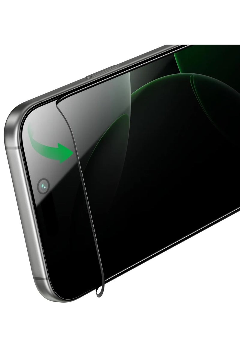 GREEN LION 3D Pv-Pet Pro Full Curved Glass iPhone 17 Pro / Blocked Side Viewing / Grease Resistance / Highly Responsive - Black Edge/Privacy - Image 3