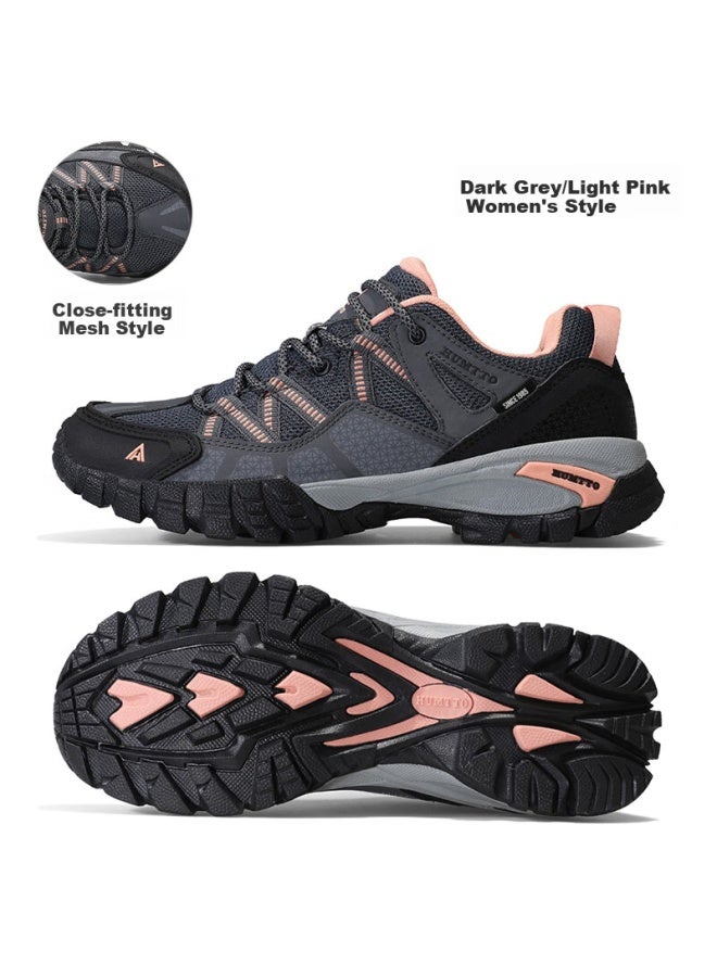 HUMTTO Humtto Women's Anti-slip Hiking Shoes Four Seasons Breathable Mesh Outdoor Climbing Shoes Deep Grey/light Pink Size 37 - Image 3
