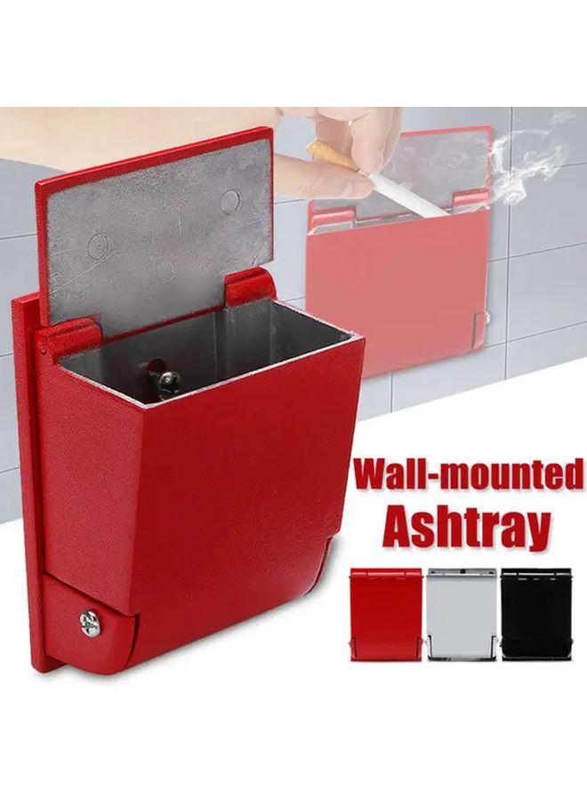 Black Wall Mounted Ashtray Holder Compact Indoor Outdoor Office Garage Patio - Image 2