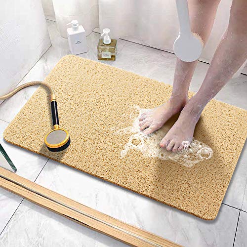 Asvin Asvin Soft Textured Bath Shower Tub Mat 24x32 Inch Phthalate Free Non Slip Comfort Bathtub Mats with Drain PVC Loofah Bathroom Mats for Wet Areas Quick Drying 