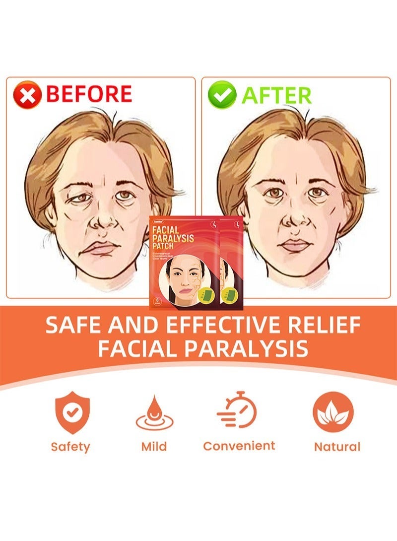 Sumifun لصقة تخفيف شلل الوجه السريع، 12 قطعة، تخفيف تشنج العضلات، رعاية صحية للبرد والرطوبة، مستخلصات نباتية ممتازة، قماش غير منسوج قابل للتنفس، سهل الاستخدام - Image 4