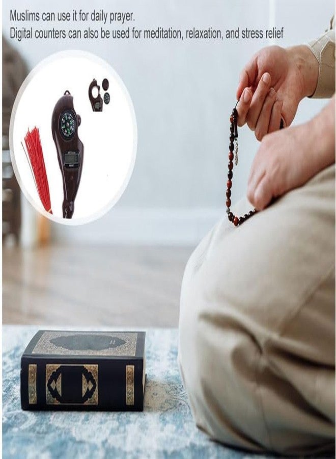 ZIRAK Handheld Digital Tally Counter with Compass - Premium Wooden Finish | Manual Clicker Counter with LCD Display & Reset Button | Prayer, Chanting, Tasbih, Meditation,Event Counting(Multicolor) - Image 3