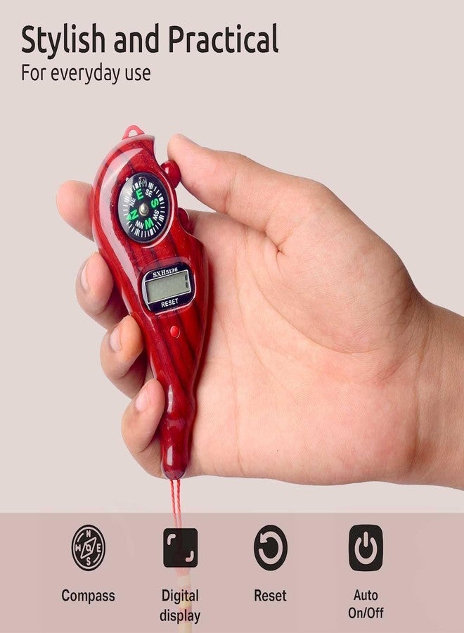 ZIRAK Handheld Digital Tally Counter with Compass - Premium Wooden Finish | Manual Clicker Counter with LCD Display & Reset Button | Prayer, Chanting, Tasbih, Meditation,Event Counting(Multicolor) - Image 2