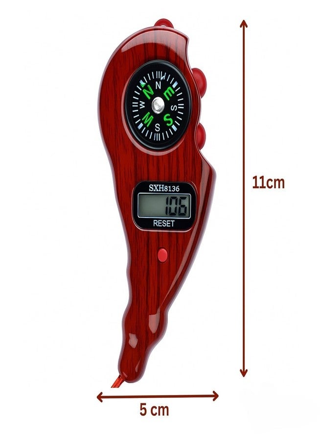 ZIRAK Handheld Digital Tally Counter with Compass - Premium Wooden Finish | Manual Clicker Counter with LCD Display & Reset Button | Prayer, Chanting, Tasbih, Meditation,Event Counting(Multicolor) - Image 4