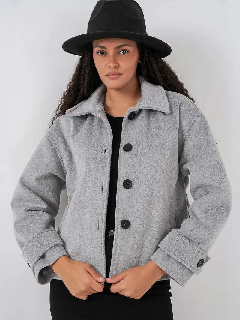 بيغ دارت جاكيت بدارت ناعم بأزرار وجيوب