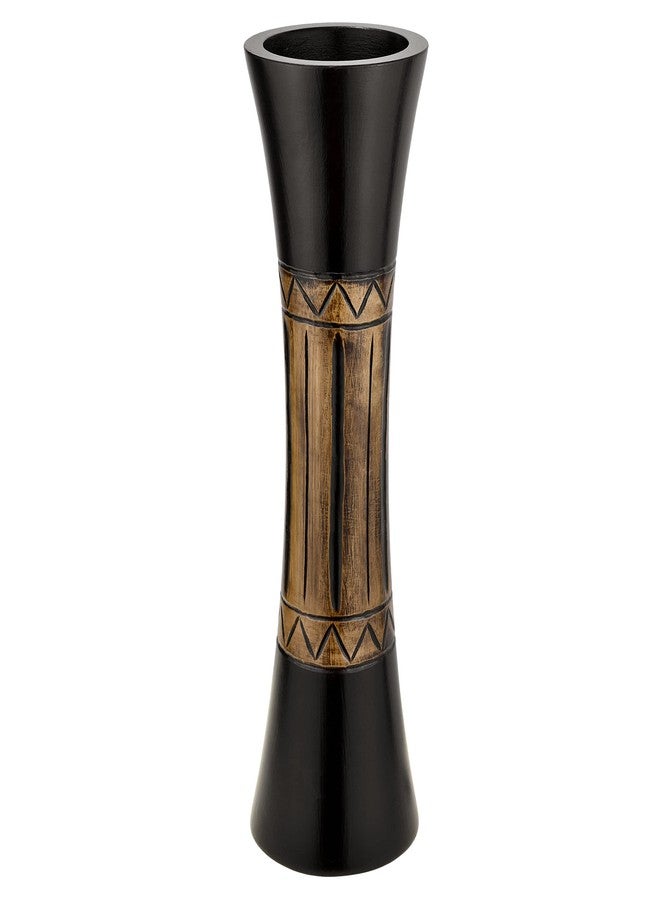 AeraVida Tribal Bali-Inspired Hand-Carved Wood Table Vase with Natural Brown Stain | Boho Chic Home Decor Accent | Trendy Rustic Wooden Vase for Living Room or Office - Image 1