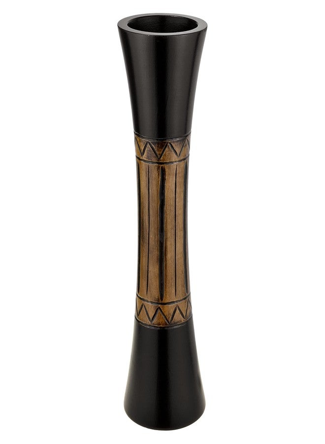 AeraVida Tribal Bali-Inspired Hand-Carved Wood Table Vase with Natural Brown Stain | Boho Chic Home Decor Accent | Trendy Rustic Wooden Vase for Living Room or Office - Image 3