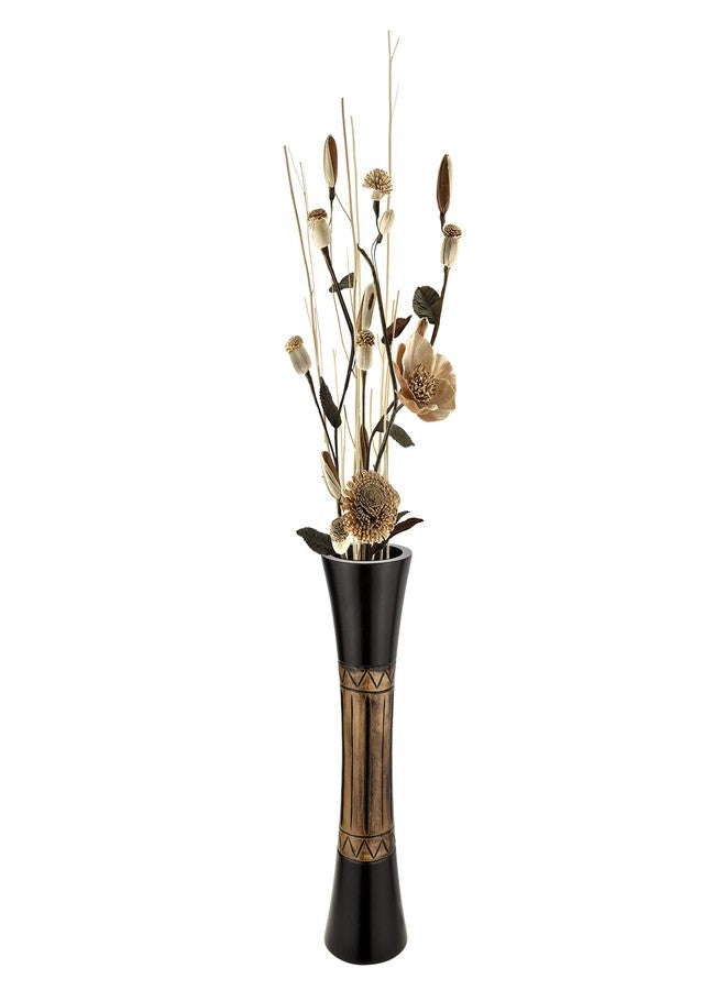 AeraVida Tribal Bali-Inspired Hand-Carved Wood Table Vase with Natural Brown Stain | Boho Chic Home Decor Accent | Trendy Rustic Wooden Vase for Living Room or Office - Image 5