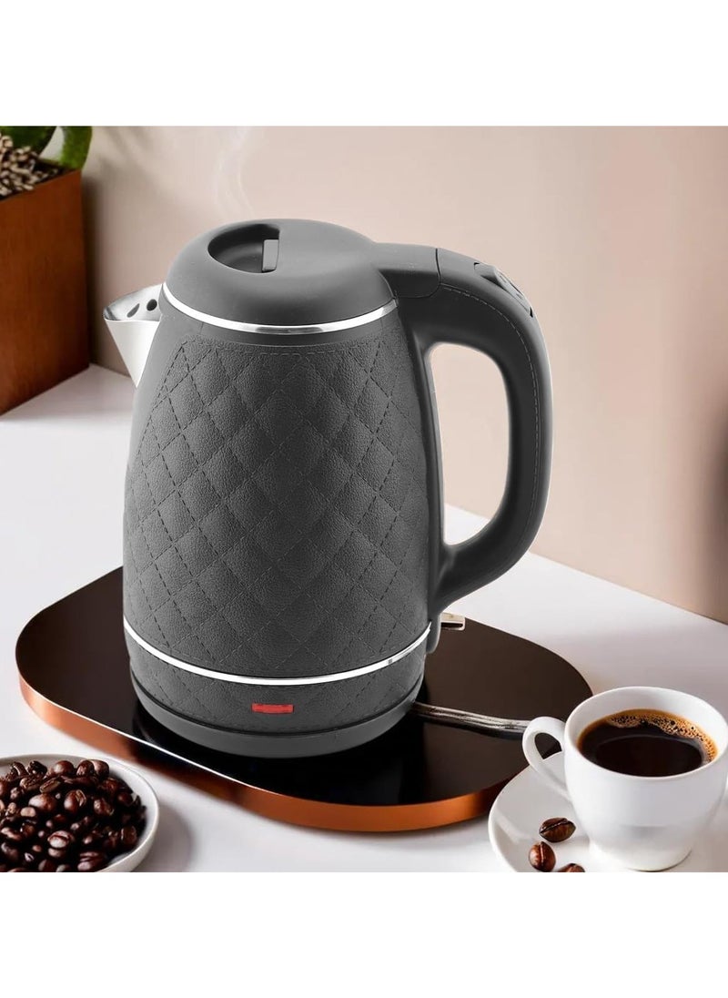 Generic - White Life 1.8 liter electric water kettle, made of stainless steel, with a capacity of 1500 watts, characterized by fast boiling and an excellent design, equipped with a thermally insulated handle, very safe, automatic disconnection after boiling, black color, one year warranty - Image 1