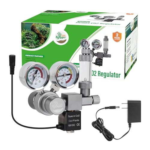 Hygger CO2 Aquarium Co2 Regulator Dual Gauge Accurate Display with 12V DC Solenoid Valve Bubble Counter and Check Valvefor Establishing CO2 System in Aquatic Plant Tank - Image 1