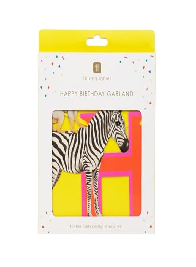 Talking Tables 3 Metre Safari Animal Themed Happy Birthday Paper Party Garland for Girls & Boys, Zoo, Eco-Friendly, Banner Madagascar, Jungle - Image 3