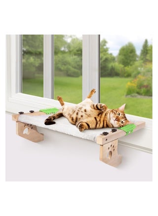 Cat Window Perch, Window Bed for Indoor Cats, Hammock Window Seat with Self Groomer, Wood & Metal Frame, Easy to Adjust & Assemble Cat Windowsill Perch(Medium) - pzsku/ZCD1CDBCE82C9099BB1AFZ/45/1745308974/3d06a484-9342-4496-b843-b5d558c1139f