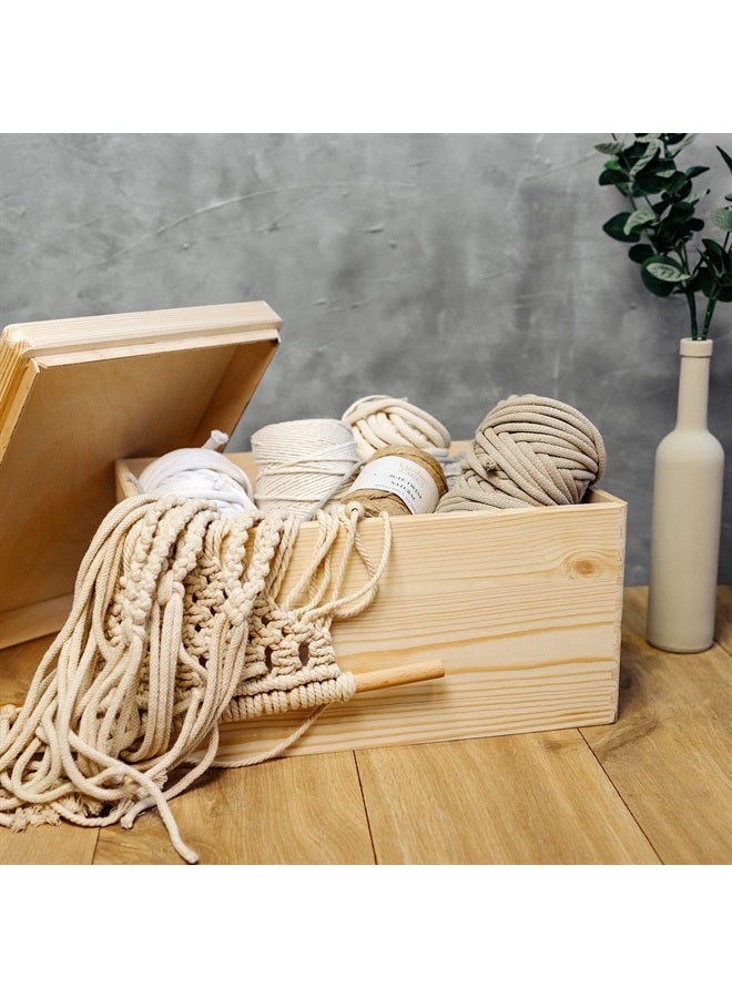 Creative Deco XXL Large Plain Wooden Box Storage | 15.8 x 11.8 x 8.66 inches (+-0.5) | Pressed Lid | Unpainted Gift Box | ROUGH & UNSANDED Wood Keepsake Chest - Image 3
