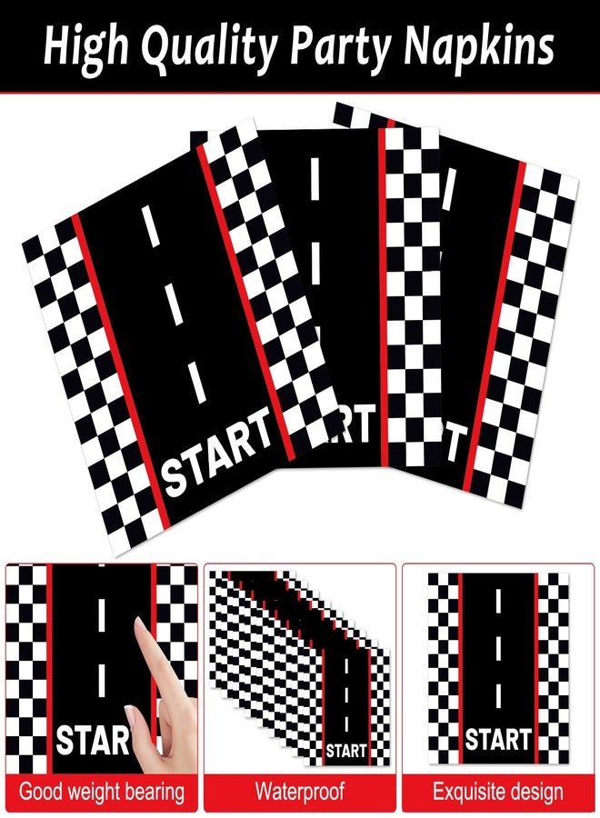 CHUNNIN 50Pcs Race Car Party Plates and Napkins Race Car Birthday Party Decorations Racing Themed Paper Dessert Plates Start Your Engines Tableware Set Serves 25 Guests Kids Boys Baby Shower Party Supplies - Image 4