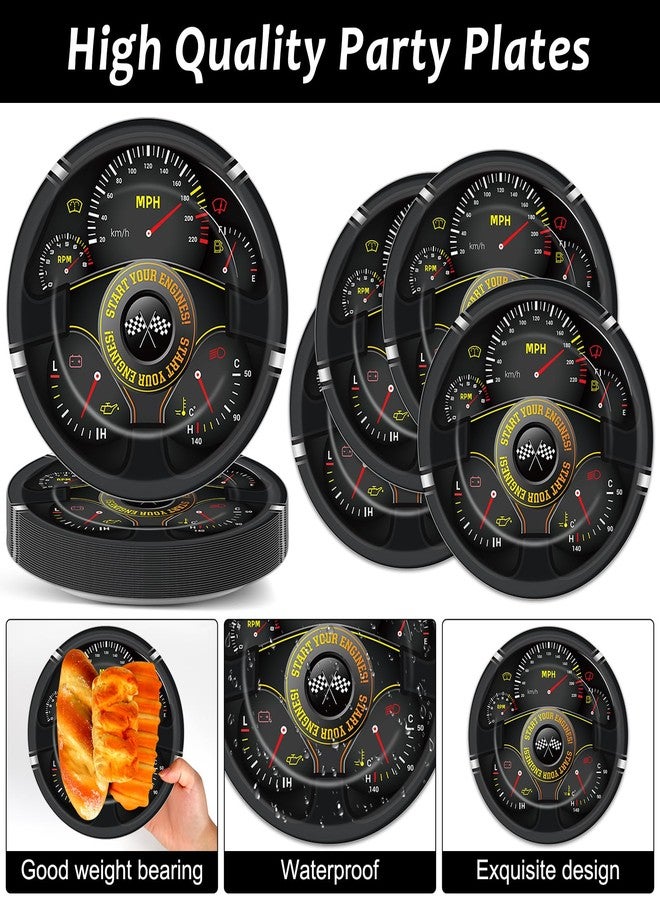 CHUNNIN 50Pcs Race Car Party Plates and Napkins Race Car Birthday Party Decorations Racing Themed Paper Dessert Plates Start Your Engines Tableware Set Serves 25 Guests Kids Boys Baby Shower Party Supplies - Image 3