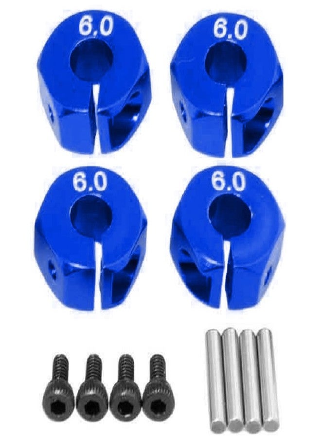 Vgoohobby 4 قطع Vgoohobby محول تجميع محور عجلة سداسي 12 مم 6.0 مع دبابيس وبراغي متوافق مع HSP HPI Redcat Tamiya Traxxas RC4WD D90 1/10 سيارة RC، أزرق بحري - Image 3