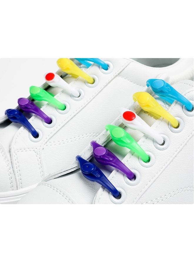 ZCM-HAPPY 12-Piece Elastic Silicone Waterproof No Tie Shoelaces Set  - Image 3