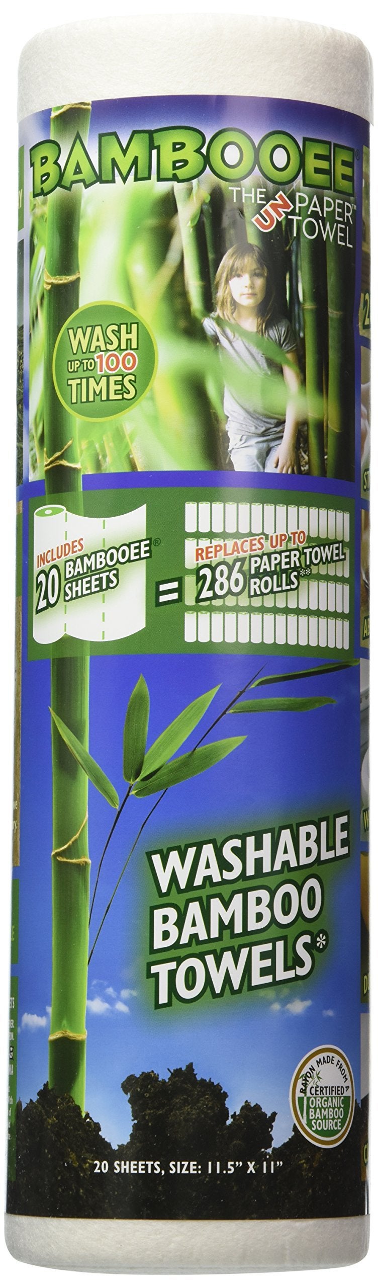 Bambooee Reusable Bamboo Towel Single roll each roll comes with 20 sheets of Bamboee Towels