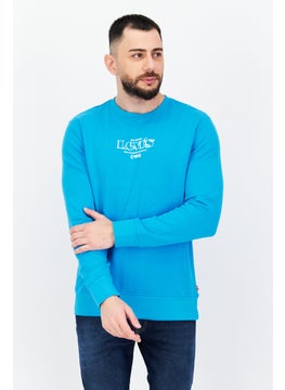 Levi's Men Crew Neck Brand Logo Sweatshirt, Blue  - Image 1