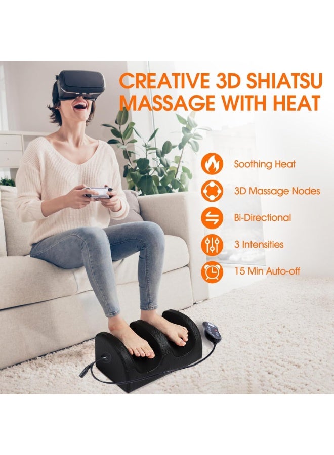 RATSAW Foot Calf Massager Machine Electric Multi Use Foot Leg Massager Machine with Heat Shiatsu Deep Kneading Rolling for Pain Relief Improves Blood Circulation Ideal for Men Women - Image 4