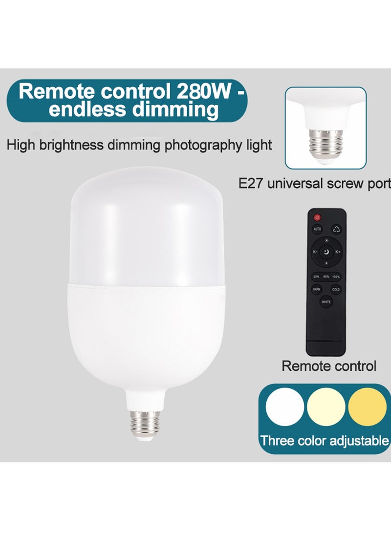 Glanfen Photography Light Bulb, 280 Watts with Remote Control, 3000-5700K Colour Temperatures Dimmable, 3 Colors LED Bulbs Softbox Bulb in E27 Socket for Photography Photo/Video Studio Lighting/Softbox - Image 2