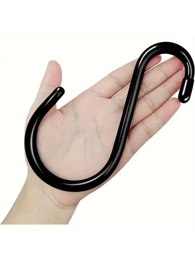12pcs Black Heavy Duty Vinyl Coated S Hooks 6 Inch Non Slip Hanging Hooks - Image 2