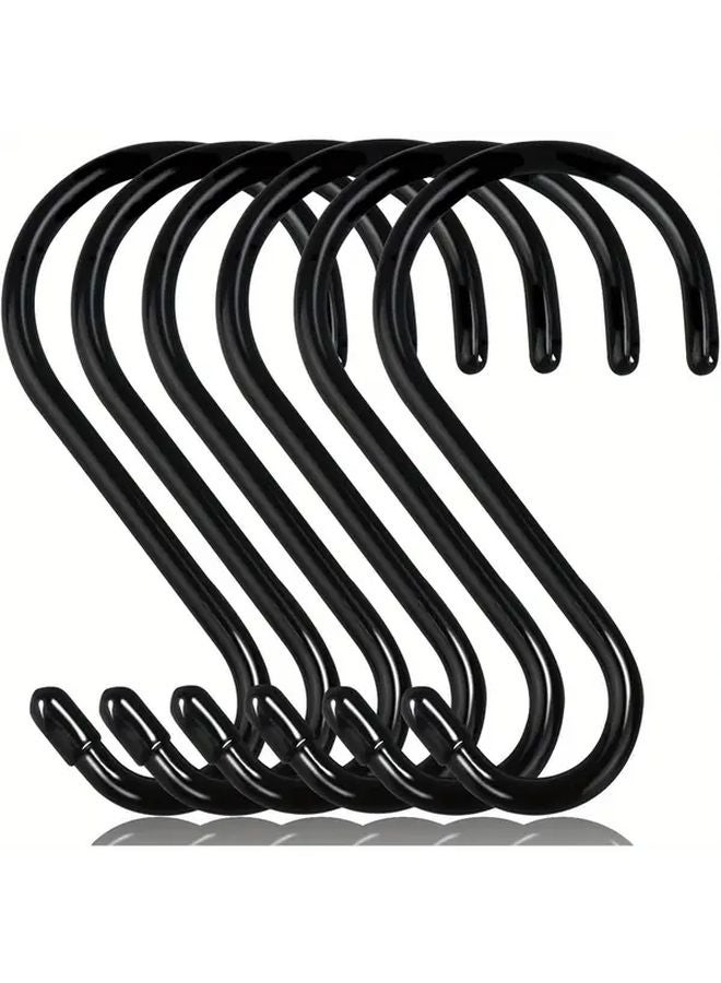 12pcs Black Heavy Duty Vinyl Coated S Hooks 6 Inch Non Slip Hanging Hooks - Image 5