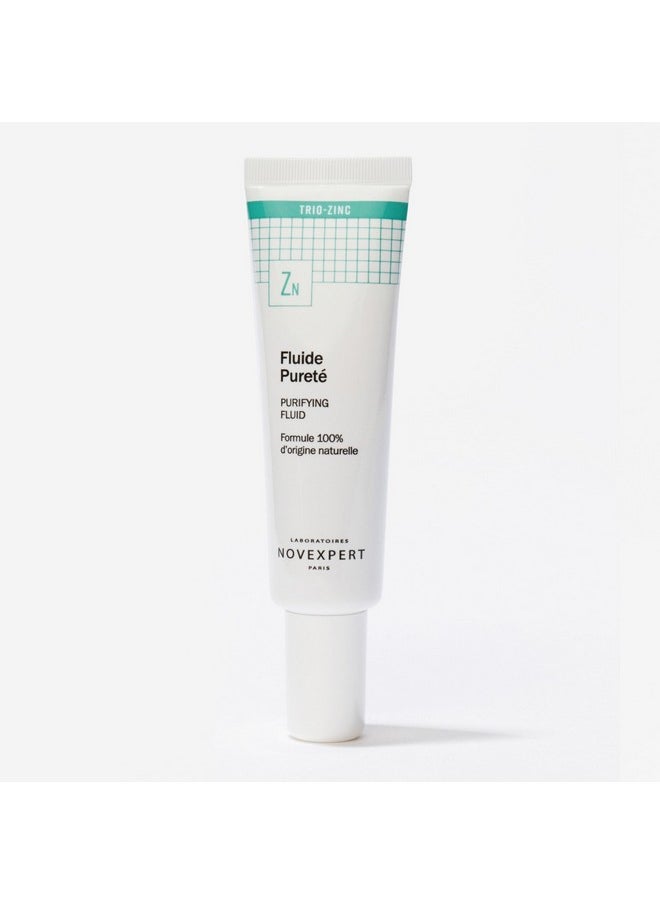 Novexpert Purifying Fluid Zinc Face Cream For Women And Men Fast Absorbing Face Cream For Redness And Blemish Prone Skin Hypoallergenic For All Skin Types Natural Organic Vegan 1 Oz  - Image 2