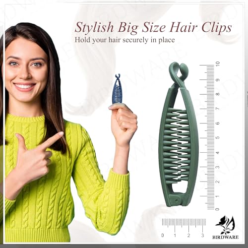 BIRDWARE Big-Size straight Multi Color Imported Rubber Acrylic Material Stone Banana Hair Clips For Women (Multi Colour) | Hair Clutchers (Banana-Honey-Multi-Pc of 12) - Image 3