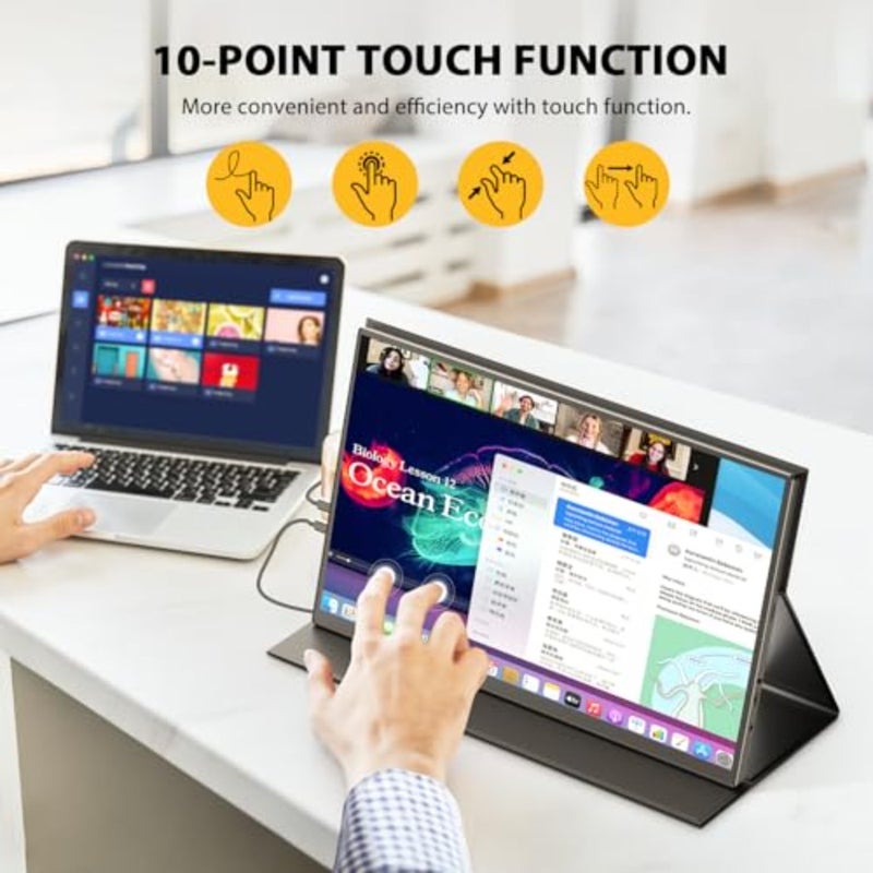 15.6 Inch Touchscreen Portable Monitor 120Hz 1ms Gaming Display FHD 1080P IPS HDR FreeSync 100 sRGB VESA Mountable Smart Cover Included External Screen for Laptop and Nintendo Switch - Image 3