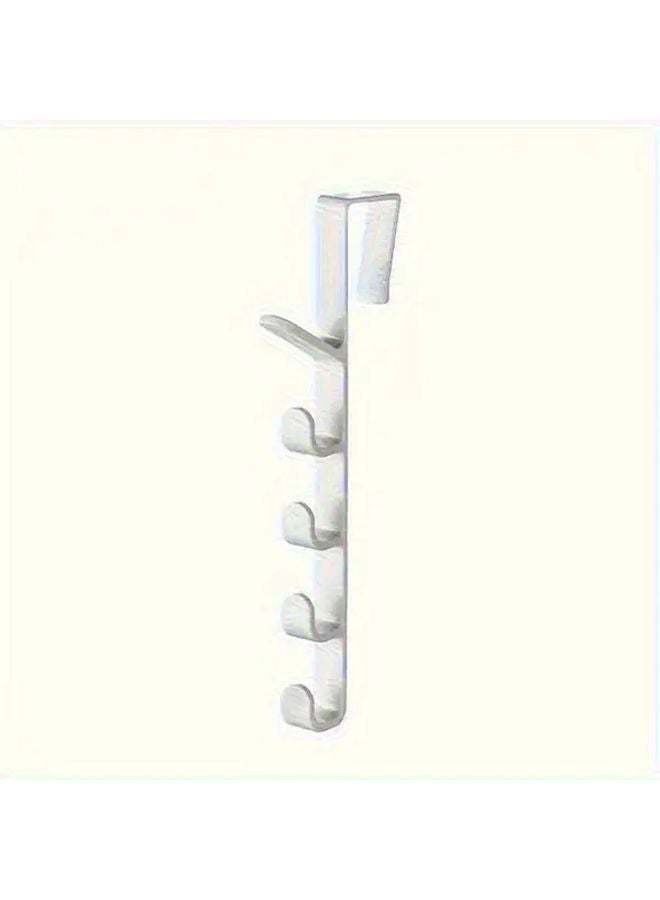 White Heavy Duty Plastic Door Hanger 4 Tier Storage No Drill Installation Wall Mounted Organizer - Image 1