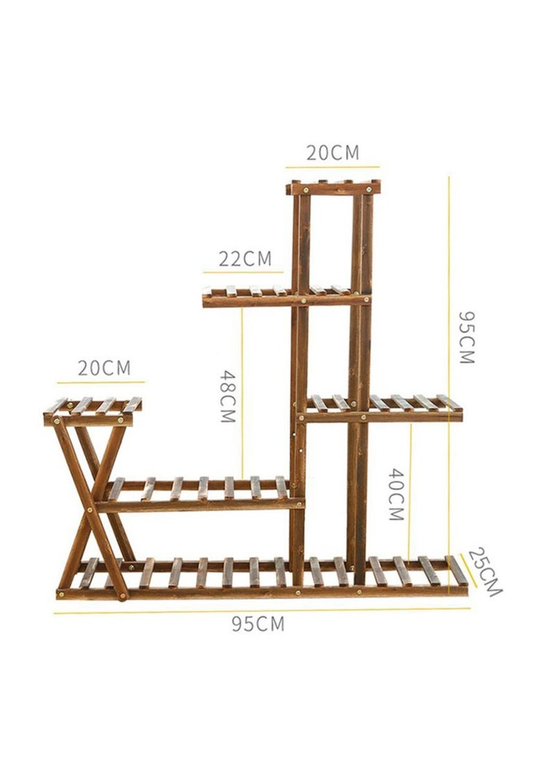 Generic Wooden Flower Stand Multilayer Plant Rack Decorative Display Book Shelf Towel Holder - Image 4
