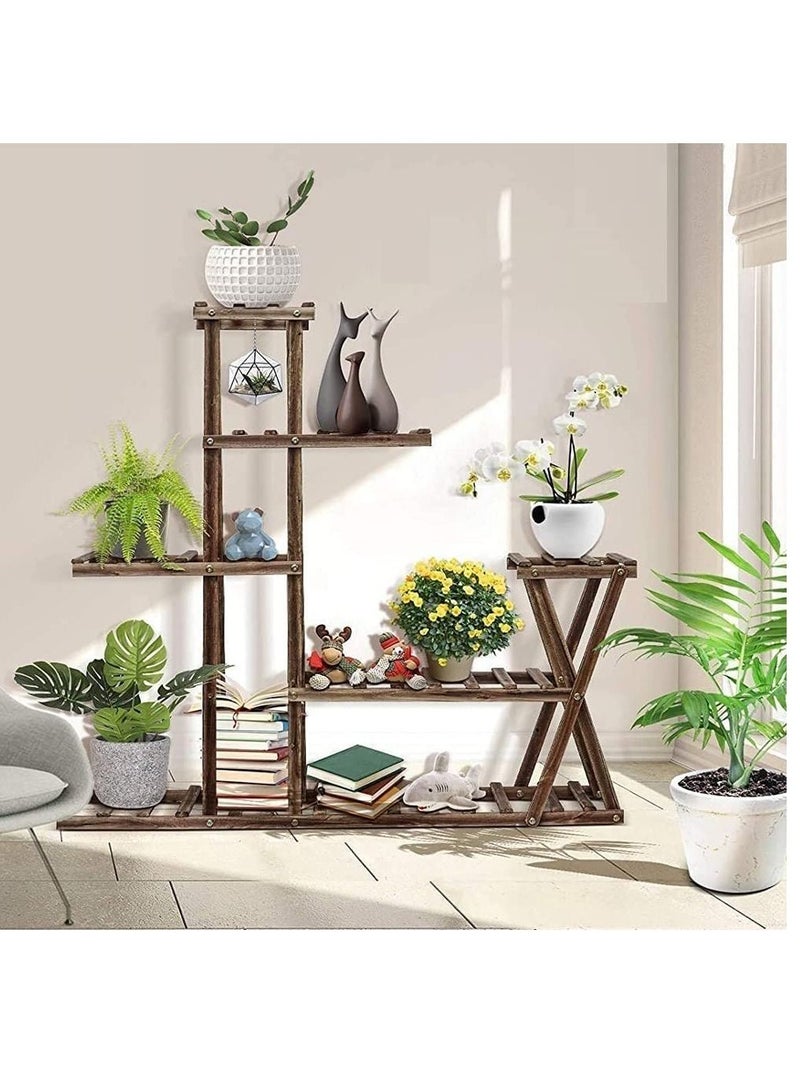 Generic Wooden Flower Stand Multilayer Plant Rack Decorative Display Book Shelf Towel Holder - Image 2