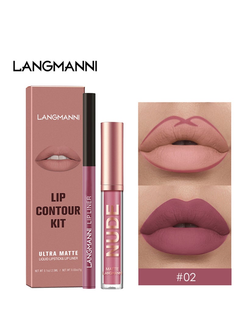 LANGMANNI 05Langmanni Liquid Lipstick + Lip Liner Pens Set, Waterproof Long Wear Lip Gloss Make up Gift Set  - Image 5