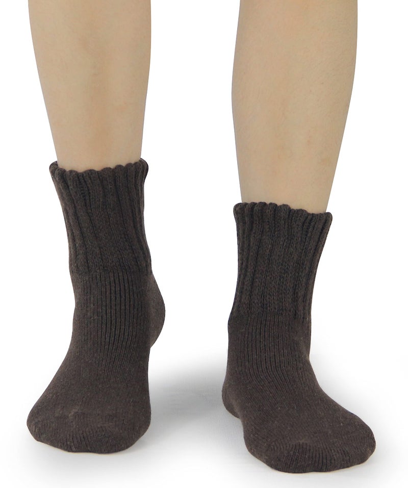 BenSorts Women Warm Solid Socks Thick Ladies Warm Cozy Crew Socks for Female Dark Light Brown Beige 3 Pairs Pack - Image 5